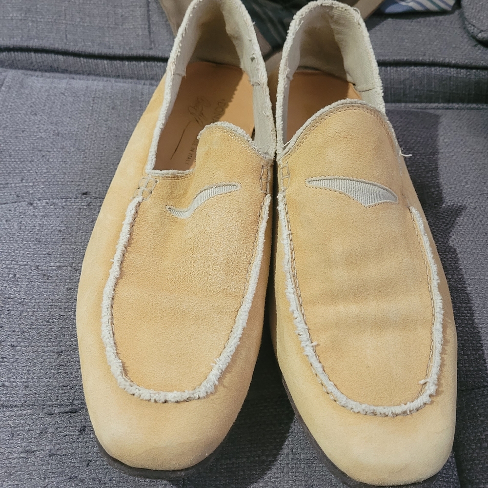 Donald J. Pliner Beige Suede Men's Loafers